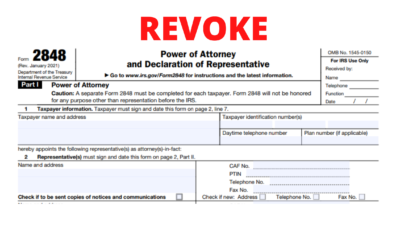 Revocation of Power of Attorney/Withdrawal of Representative